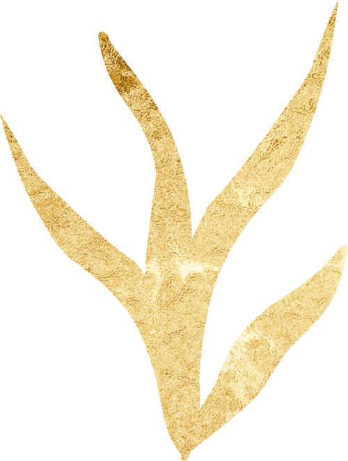 Dekoratives, goldenes Element in Form einer Unterwasserpflanze